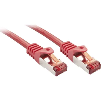 Datový kabel LINDY 47366 RJ45 síťové kabely, propojovací kabely CAT 6 S/FTP 5.00 m červená 1 ks