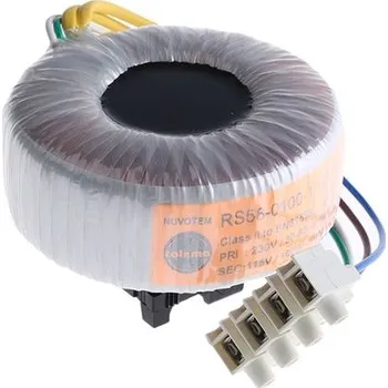 Transformátor Toroidní transformátor, počet výstupů: 1, sekundární napětí: 115V ac, Lišta DIN, 93 (Dia.) x 52mm