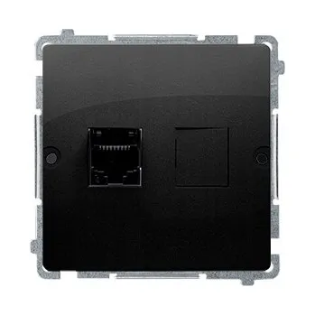 Elektrická zásuvka Telefonní zásuvka nástěnná Kontakt-simon černá