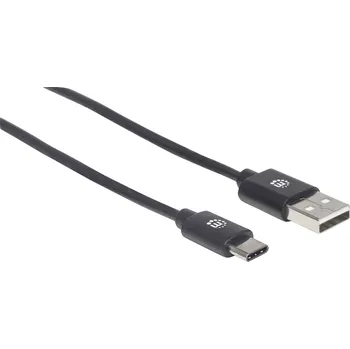 elektrický kabel Manhattan USB kabel USB 2.0 USB-A zástrčka, USB-C ® zástrčka 2.00 m černá 354929