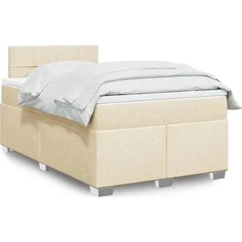 Postel Box spring postel s matrací krémová 120x200 cm textil - 8721102730429