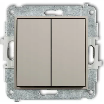vypínač Dvojitý schodišťový vypínač Karlik MINI taupe bez piktogramu
