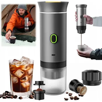 Kávovar PŘENOSNÝ KÁVOVAR 7500MAH TURISTICKÝ BEZDRÁTOVÝ AUTOMOBILOVÝ