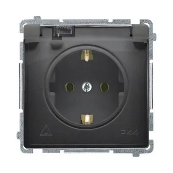 Elektrická zásuvka Elektrická Zásuvka zásuvka Kontakt-simon černá