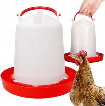 NAPÁJEČKA DÁVKOVAČ VODY PRO SLEPICE KACHNY DRŮBEŽ 4 LITRY S DRŽADLEM