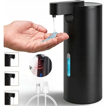 Dávkovač mýdla AUTOMATICKÝ DÁVKOVAČ MÝDLA 340 ML S BEZDOTYKOVÝM SENZOREM ČERNÝ DO KOUPELNY