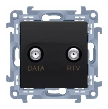 Elektrická zásuvka SIMON 10 ANTÉNNÍ ZÁSUVKA RTV-DATA ČERNÁ MATNÁ