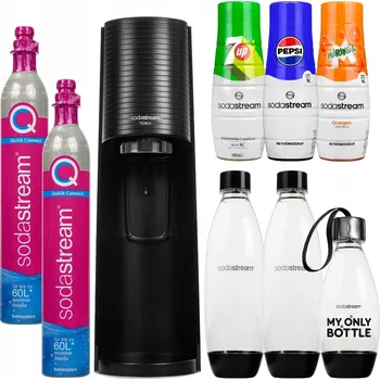 Výrobník sody Výrobník sody SodaStream Terra černý se 3 lahvemi a 2 válci