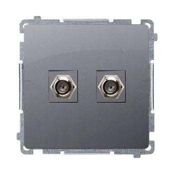 Elektrická zásuvka Anténní zásuvka nástěnná Kontakt-simon stříbrná