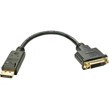 Audio kabel LINDY 41004 DisplayPort kabelový adaptér [1x zástrčka DisplayPort - 1x DVI zásuvka 24 plus 1pólová] černá 15.00 cm