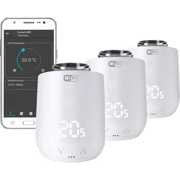 Hlavice pro radiátor Eurotronic Comet WiFi sada bezdrátové termostatické hlavice, 700224, elektronický, sada 3 ks