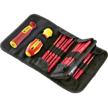 Sada nářadí TOOLCRAFT 2236585 pro elektroniku a jemnou mechaniku, pro elektrotechniky, VDE, dílna výměnné bity s rukojetí 18dílná plochý, vnější šestihran (TX), křížový