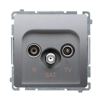 Elektrická zásuvka Anténní zásuvka nástěnná Kontakt-simon stříbrná