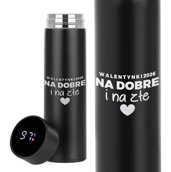 Termoska ČERNÁ TERMOSKA TERMO DÁREK VALENTÝN PRO NI PRO NĚJ NA DOBRÉ I ZLÉ