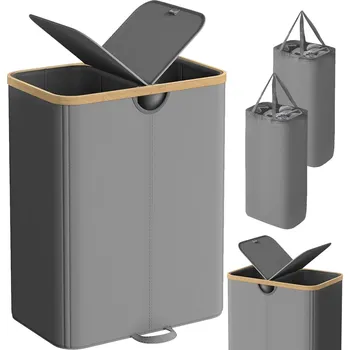 Koš na prádlo Koš s víkem, organizér, 2 přihrádky 150 L – na prádlo, hračky,