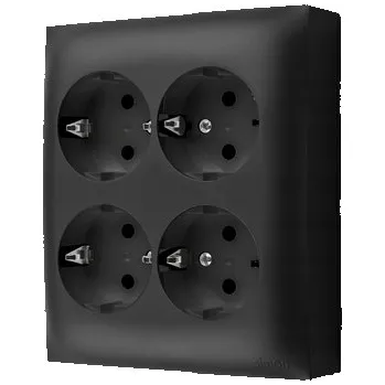 Elektrická zásuvka Elektrická Zásuvka Kontakt-simon černá