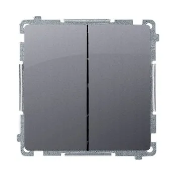 vypínač Schodišťový vypínač Kontakt-simon dvojitý klasický stříbrný matný