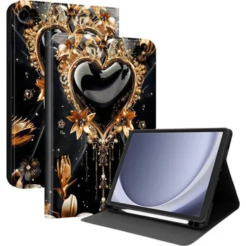 Pouzdro na tablet VSECHNONAMOBIL 133266 ART Zaklápěcí pouzdro pro Samsung Galaxy Tab A9 / Galaxy Tab A11 BLACK HEART