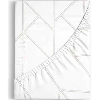 Prostěradlo Bavlněné napínací prostěradlo - Geometrické linie na bílém 90 x 200 cm