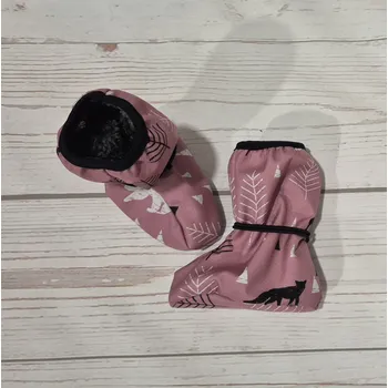 Capáčky Yháček Botičky Yháček, softshell s beránkem, Lesní zvěř na starorůžové Velikost:: S