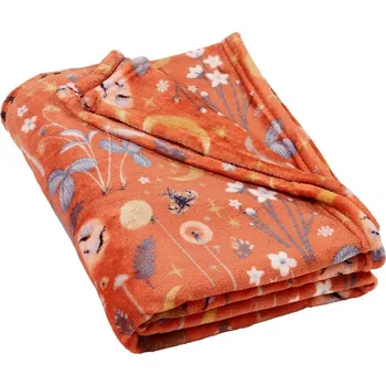 deka Oranžová deka z mikroplyše 130x170 cm Enchanted Twilight Animals – Catherine Lansfield ID_1800133