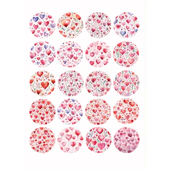 Jedlá dekorace na dort Jedlý papír – Romantická akvarelová srdce A4 Jedlý papír