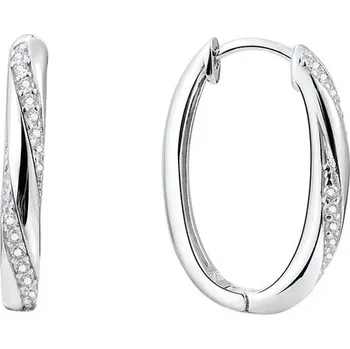 Náušnice Beneto Stříbrné náušnice oválné kruhy AGUC187