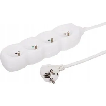 Napájecí kabel Prodlužovací kabel 4 zásuvky, 5m bílý, 3x1,0mm OWY 34450