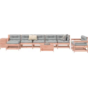 Zahradní sestava vidaXL 10dílná zahradní sedací souprava impregnovaná borovice [3250650] Barva: Přírodní douglaska