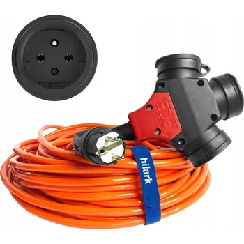 Napájecí kabel Prodlužovací Kabel gumový s jističem H07BQF 3x2,5 oranžový 3m