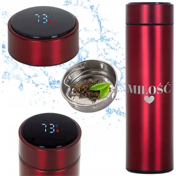 Termoska LED TERMOSKA ČERVENÁ TERMO HRNEK DÁREK VALENTÝN BUDU TVŮJ VALENTÝN?