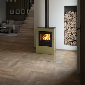 Krbová kamna Sklo pod kamna - FLAMINGO Čtverec 1200x1200 mm, fazeta / 6 mm