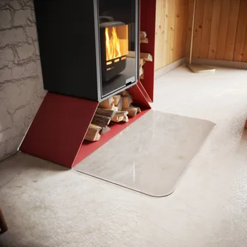 Krbová kamna Sklo pod kamna - FLAMINGO Oblouk 1100x600 mm, fazeta / 2xR100 / 6 mm