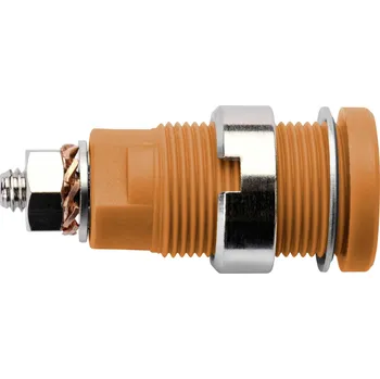 Krokosvorka Schützinger DI SEB 6445 Ni / OR bezpečnostní vestavná zásuvka 4 mm oranžová 1 ks