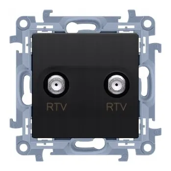 Elektrická zásuvka Anténní zásuvka koncová RTV-RTV ČERNÁ SIMON 10
