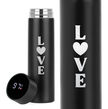 Termoska LED TERMOSKA ČERNÁ TERMO HRNEK DÁREK NA VALENTÝNA PRO DRAHOU POLOVIČKU LOVE