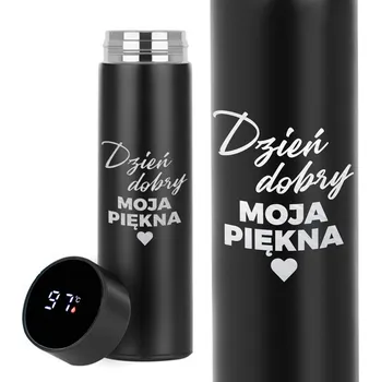 Termoska ČERNÁ TERMOSKA TERMO DÁREK VALENTÝN PRO DRAHOU POLOVIČKU MOJE KRÁSKA