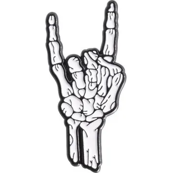Brož Módní brož ruka 1,5 x 3,3 cm Rock punk doplněk ze slitiny zinku Kovová odznaková brož na bundu batoh oblečení