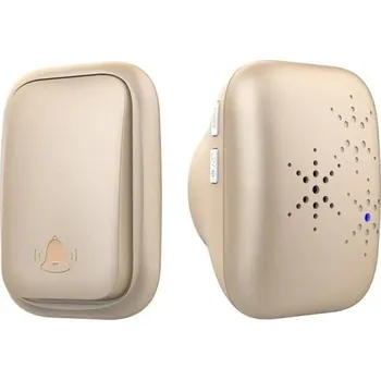 Domovní zvonek Bezdrátový domovní zvonek 150 m RF433 bez baterie Samonabíjecí tlačítko IP44 38 melodií EU zásuvka zlatá