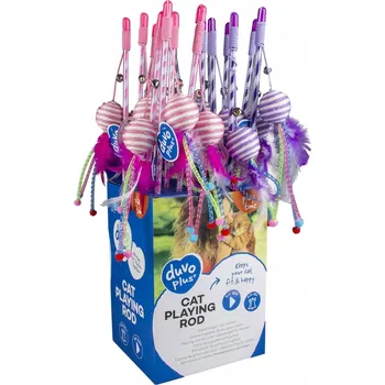 Hračka pro kočku DUVO+ UDICE PRO KOČKY MÍČEK SE ŠŇŮRKOU 15x4x3,5cm