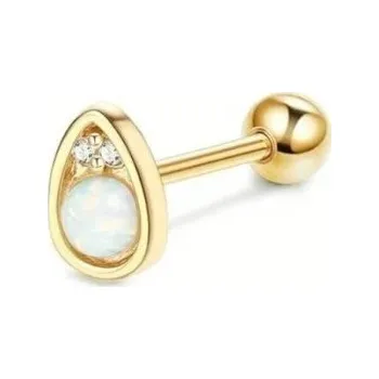 Piercing Zlatý piercing s perlou a diamanty z chirurgické nerezové oceli Elegantní tělový šperk s jemným luxusním zdobením