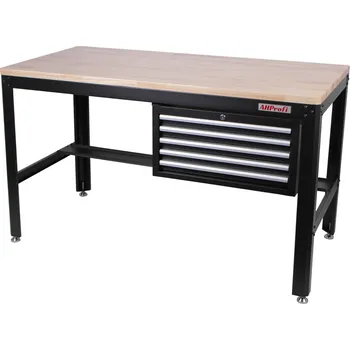Dílenský stůl AHProfi Pracovní stůl do dílny se závěsnou skříňkou, 5 zásuvek - AH1576
