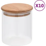 Skleněné dózy s bambusovým víčkem 10 ks 600 ml 150695
