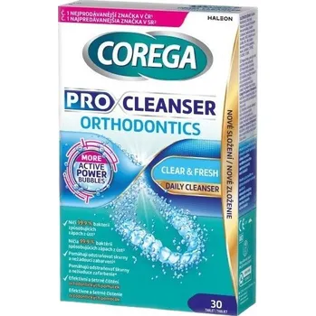 Dentální hygiena Corega Pro Cleanser Orthodontics čistící tablety 30ks