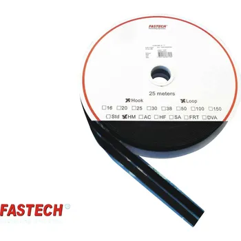 Zip FASTECH® T0401099990325 pásek se suchým zipem, zalepení hotmelt , háčková a flaušová část, (d x š) 25000 mm x 10 mm, černá, 1 pár