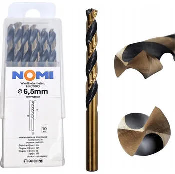 Vrták VRTÁK DO KOVU 6,5mm HRC PRO NOMI PRO OCEL, PLASTY, HLINÍK, DŘEVO