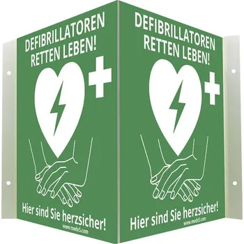 Defibrilátor MEDX5 AED-Z-WISCHI štítek AED venkovní, vnitřní PVC