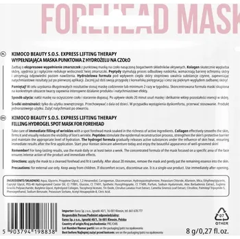 Pleťová maska Hydrogelová maska na čelo pro okamžitý lifting S.O.S. Express Lifting T, cílená péče