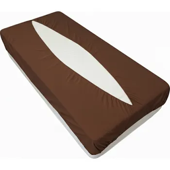 Prostěradlo Jersey prostěradlo obálkového střihu - tmavě hnědá Velikost: 90x200cm