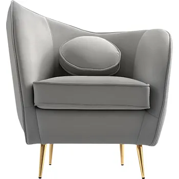 Křeslo Designové křeslo, šedá Velvet látka/gold chrom zlatá, EZIO